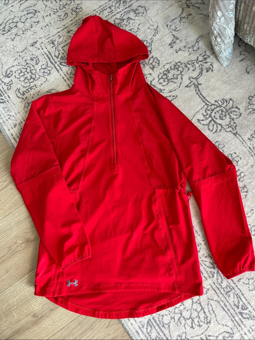 Under Armour Women’s Red Hooded Half-Zip Pullover Jacket
